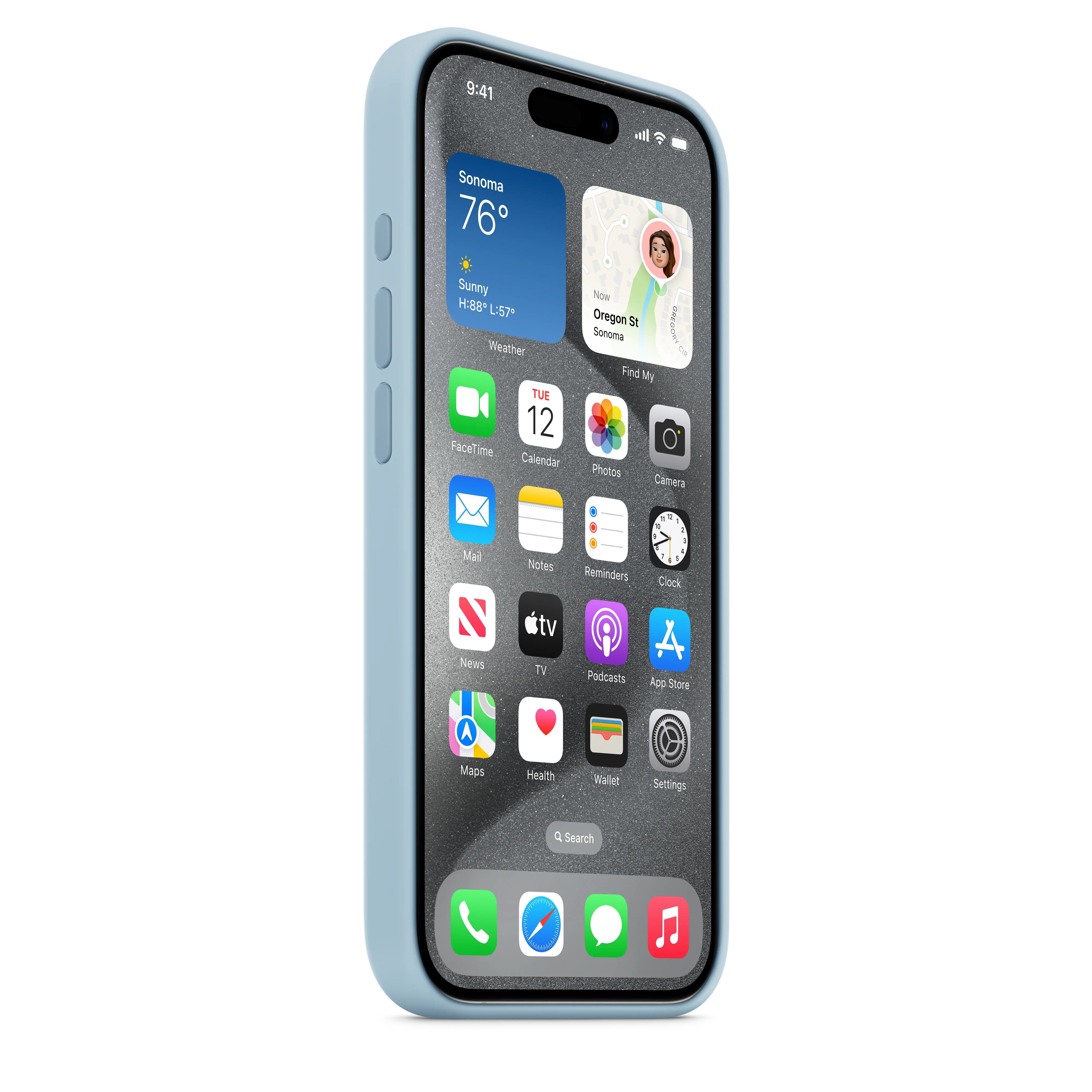 iPhone 15 Pro Silicone Case with MagSafe - Light Blue - Image 5