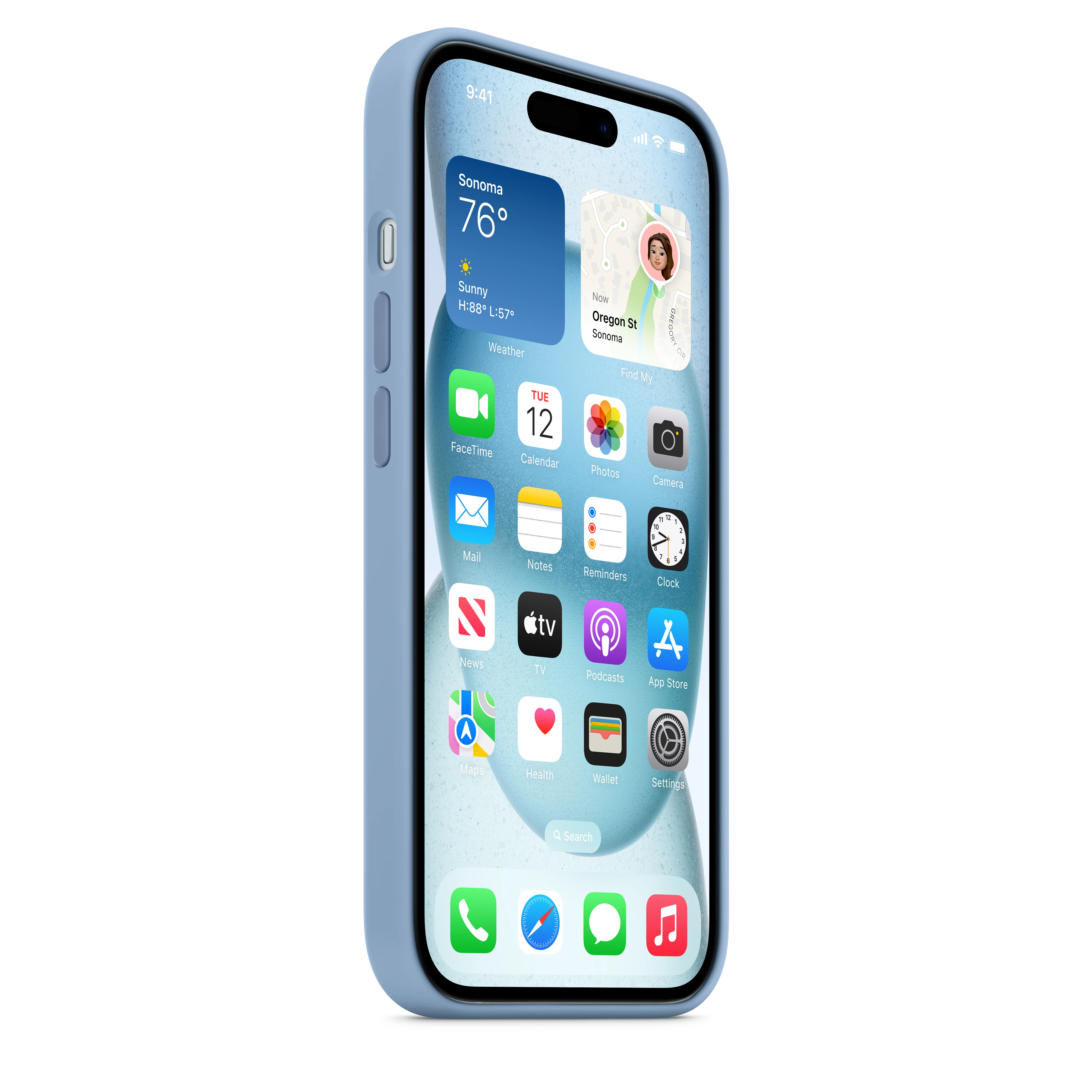 iPhone 15 Silicone Case with MagSafe - Winter Blue - Image 7
