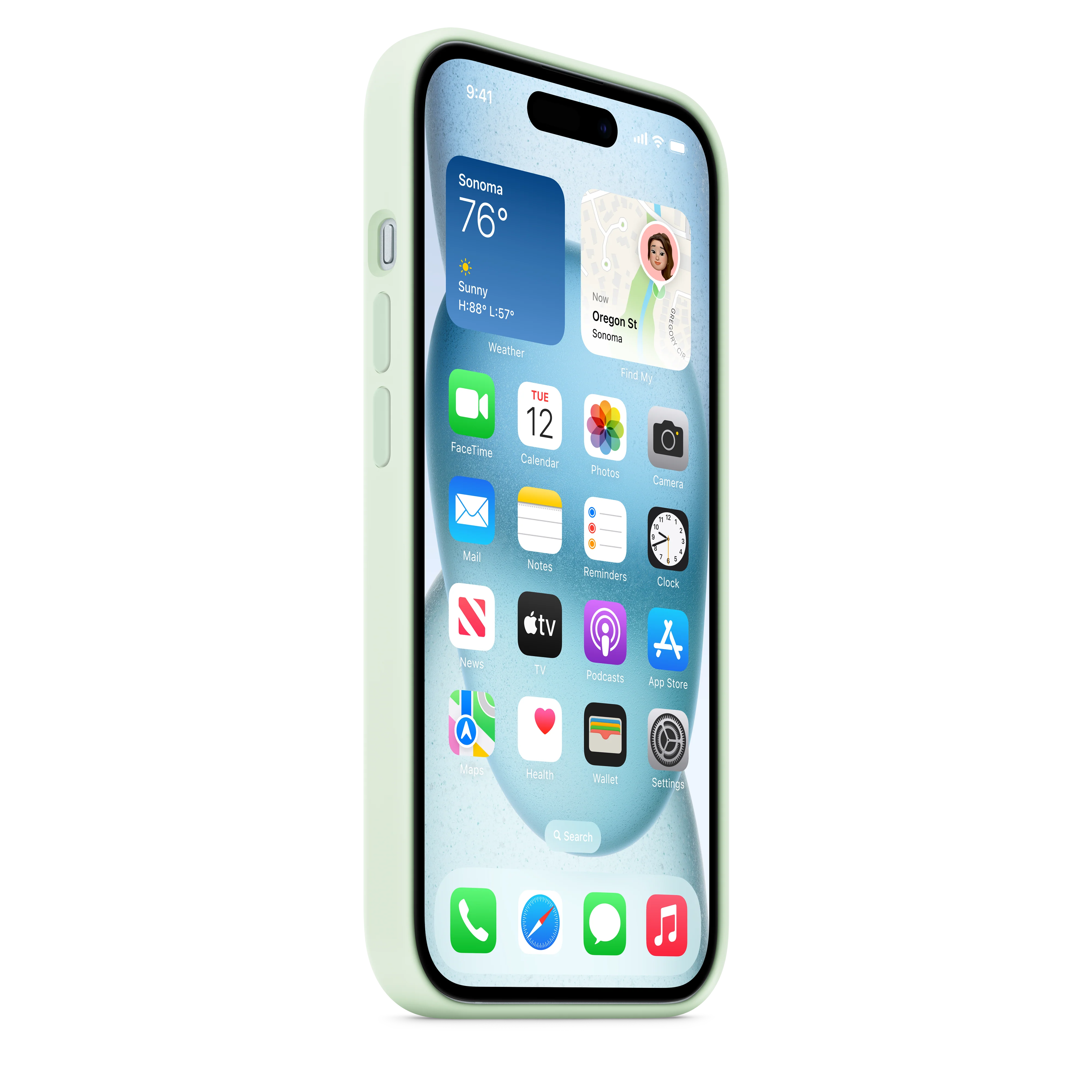 iPhone 15 Silicone Case with MagSafe - Soft Mint - Image 6