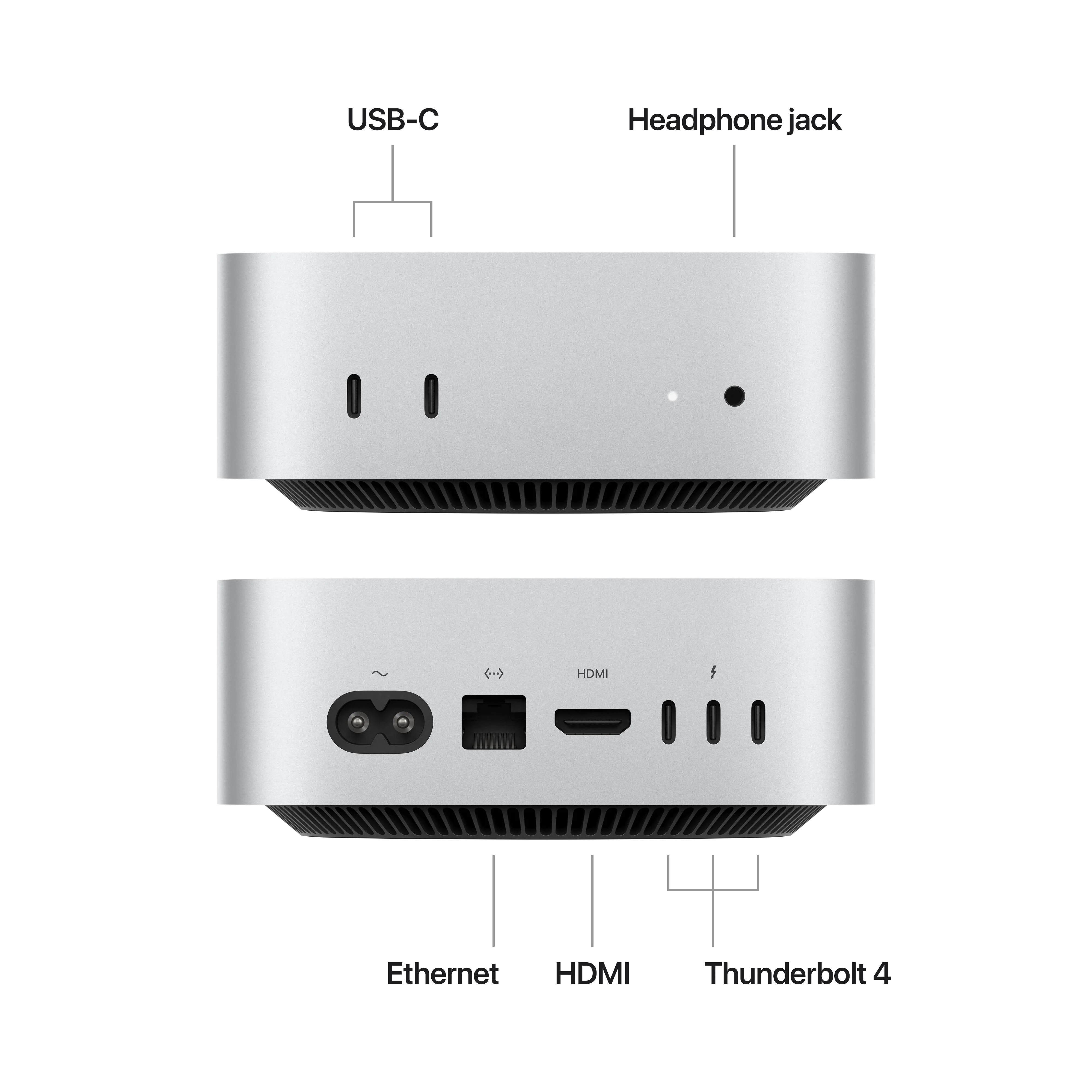 Mac mini: Apple M4 chip with 10-core CPU and 10-core GPU, 512GB SSD - Silver - Image 2