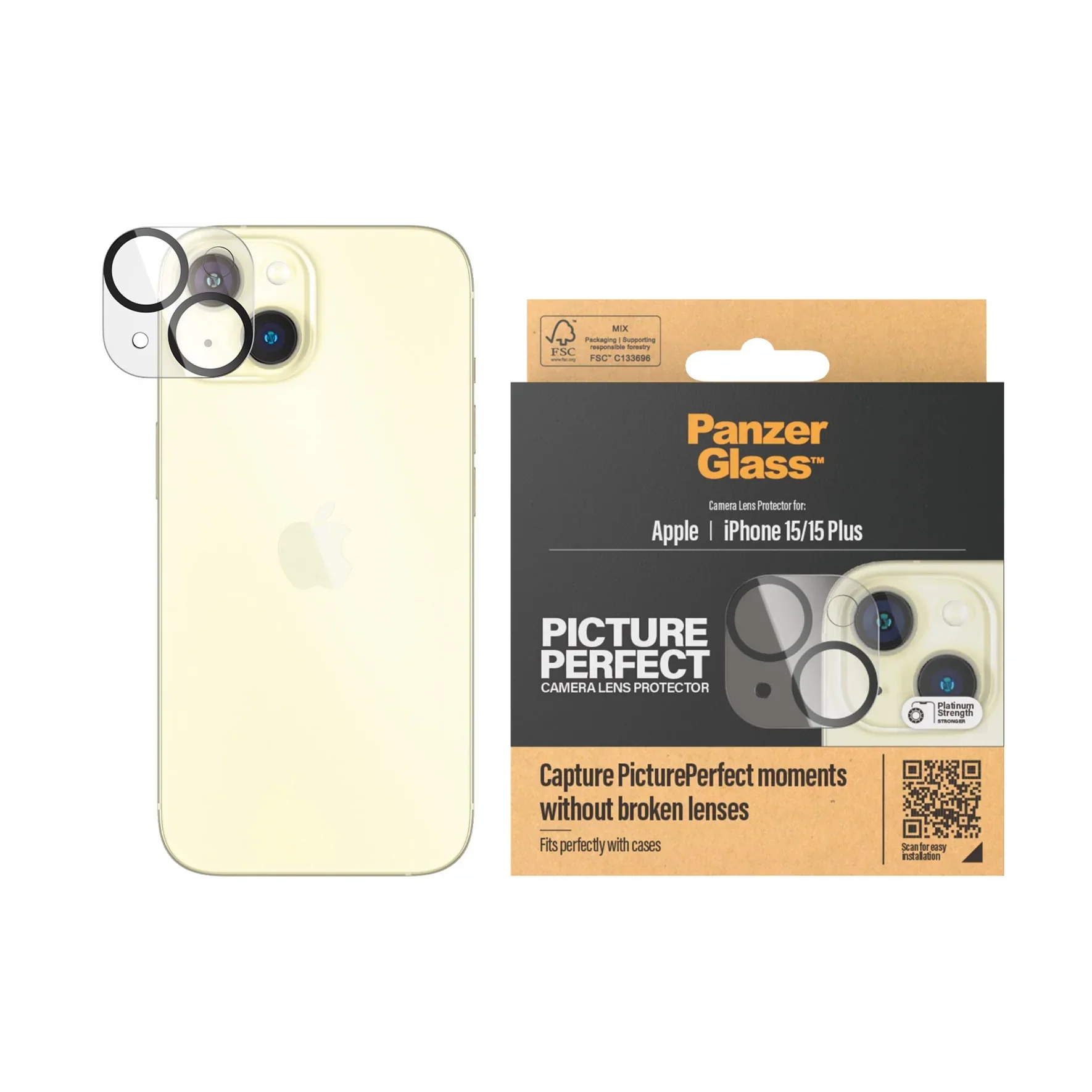 PanzerGlass Camera Lens Protector for iPhone 15 / iPhone 15 Plus - Image 2