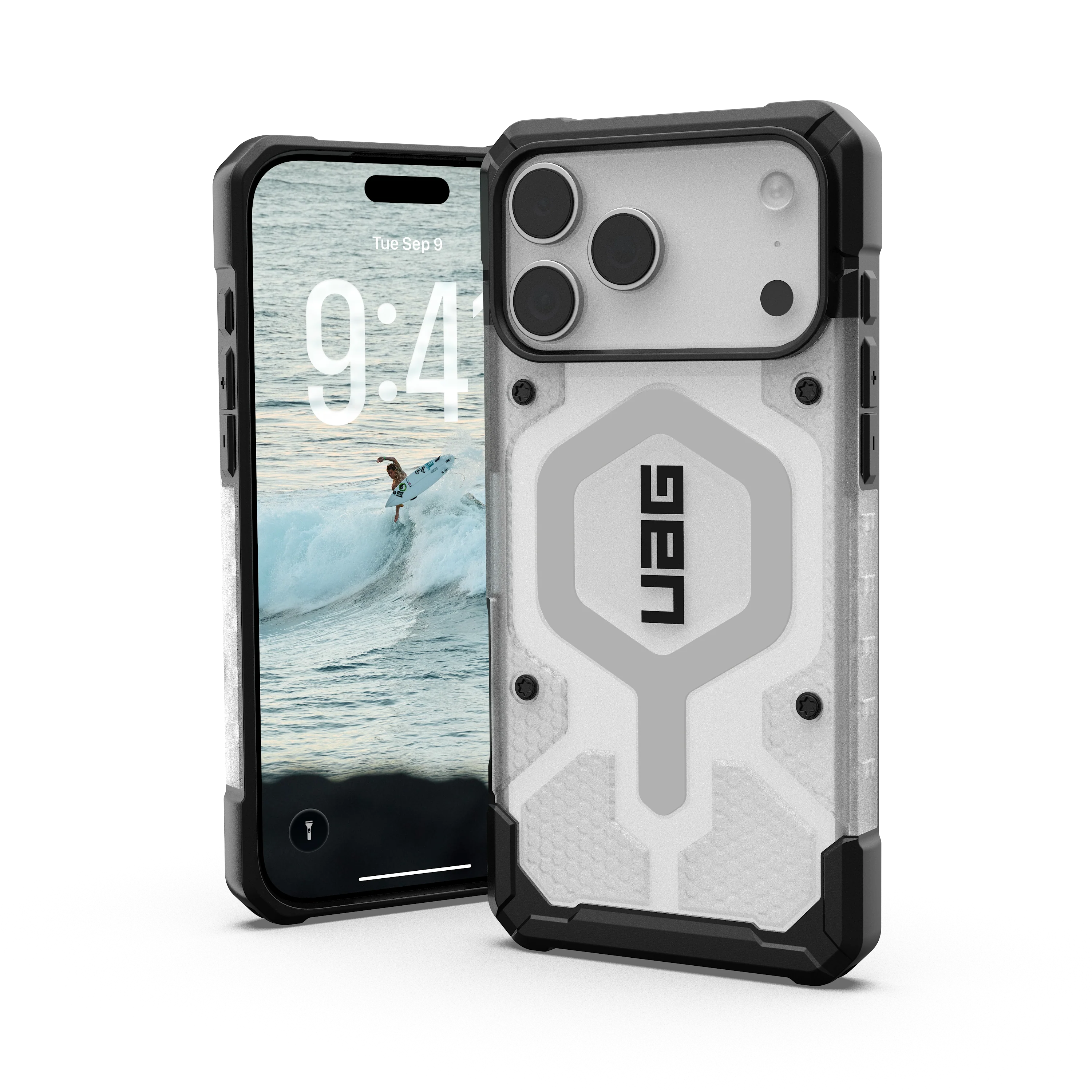 UAG iPhone 17 Pro Max Pathfinder Clear MagSafe - Ice/Silver - Image 15