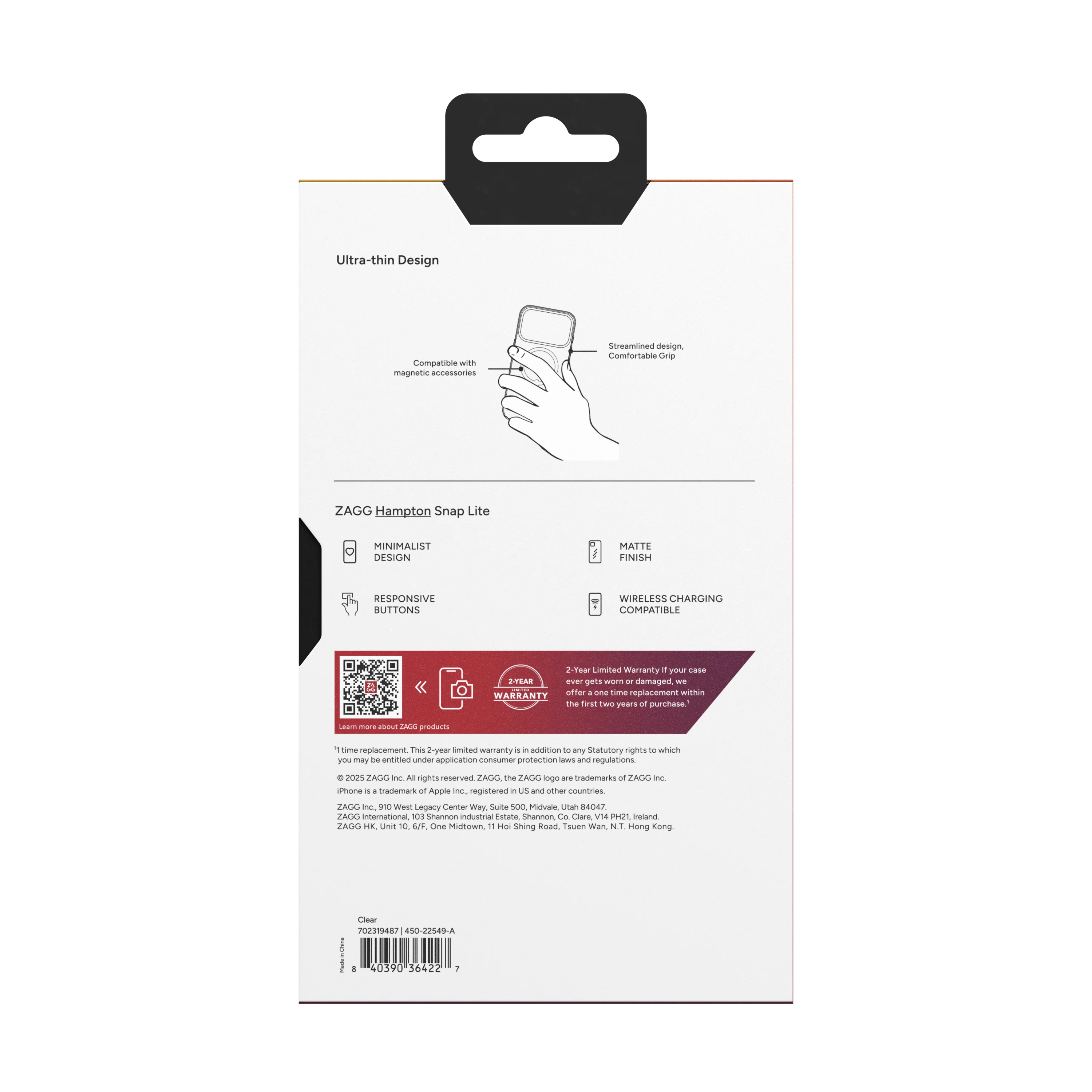 ZAGG-Cases-Essential Hampton Snap Lite iPhone 17 - Clear - Image 15