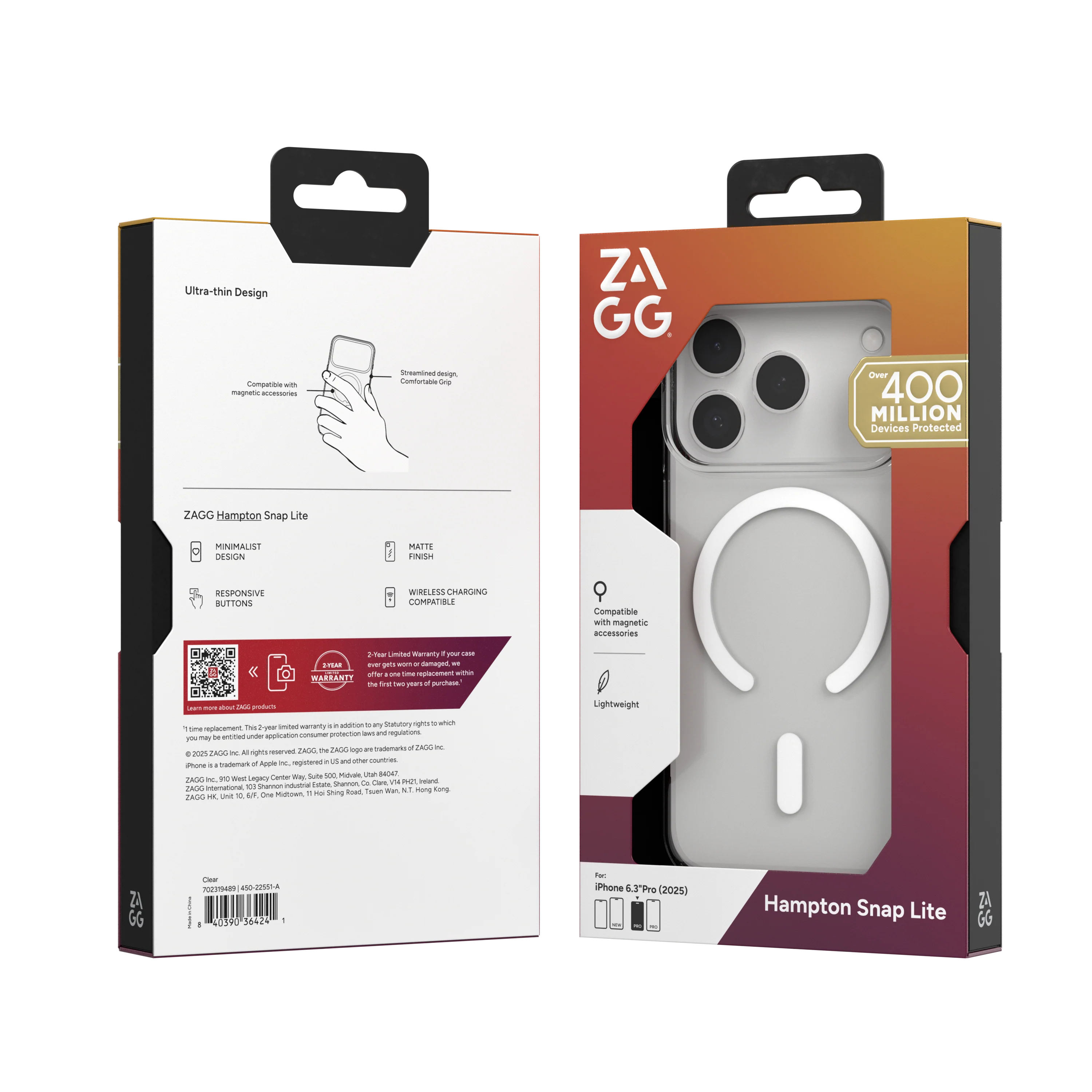 ZAGG-Cases-Essential Hampton Snap Lite iPhone 17 Pro - Clear - Image 15